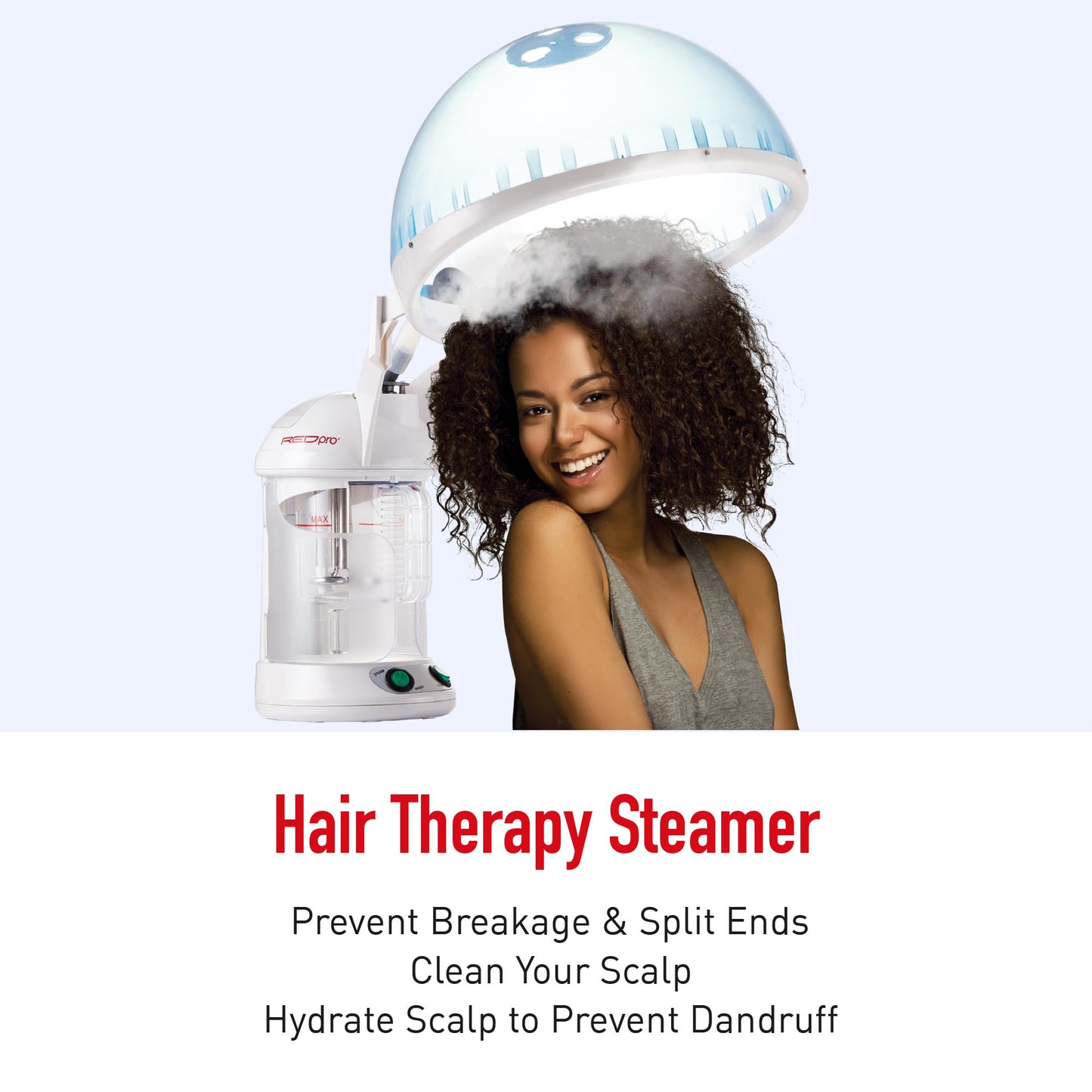 Red Pro Hair Therapy 2-in-1 Hair Steamer & Facial Steamer for Hydration Deep Cleaning, Designed for Personal Care at Home or Spa & Salon, Moisturize Hair 6x More Effectively