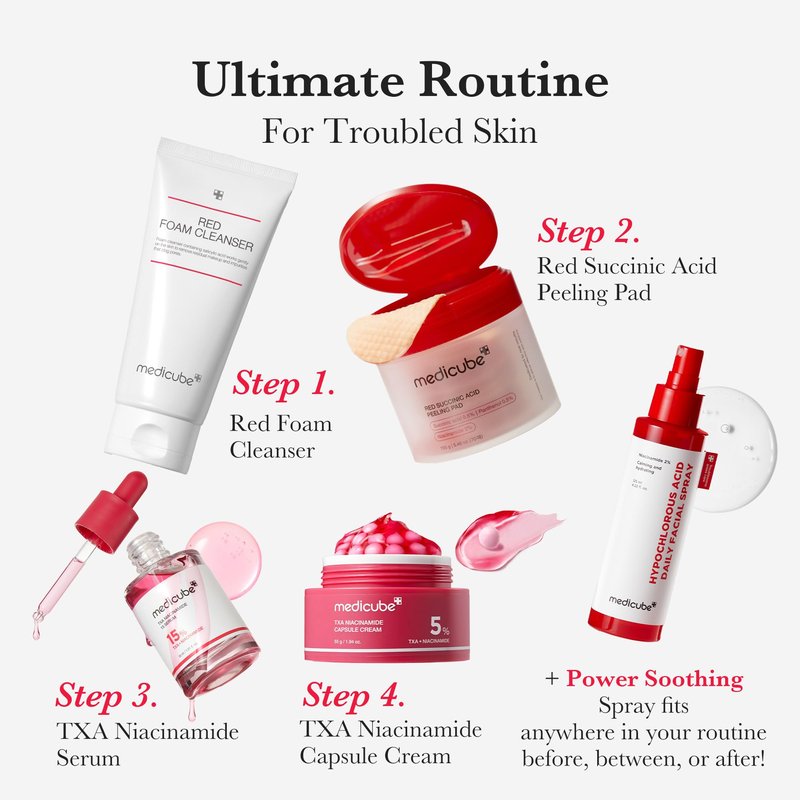 medicube Facial Cleanser Red Foam Cleanser | Daily Gentle Cleansing Foam for Sensitive & Troubled Skin | Deep Cleansing Impurities & Excess Sebum Control | Korean Skincare, 4.23 oz