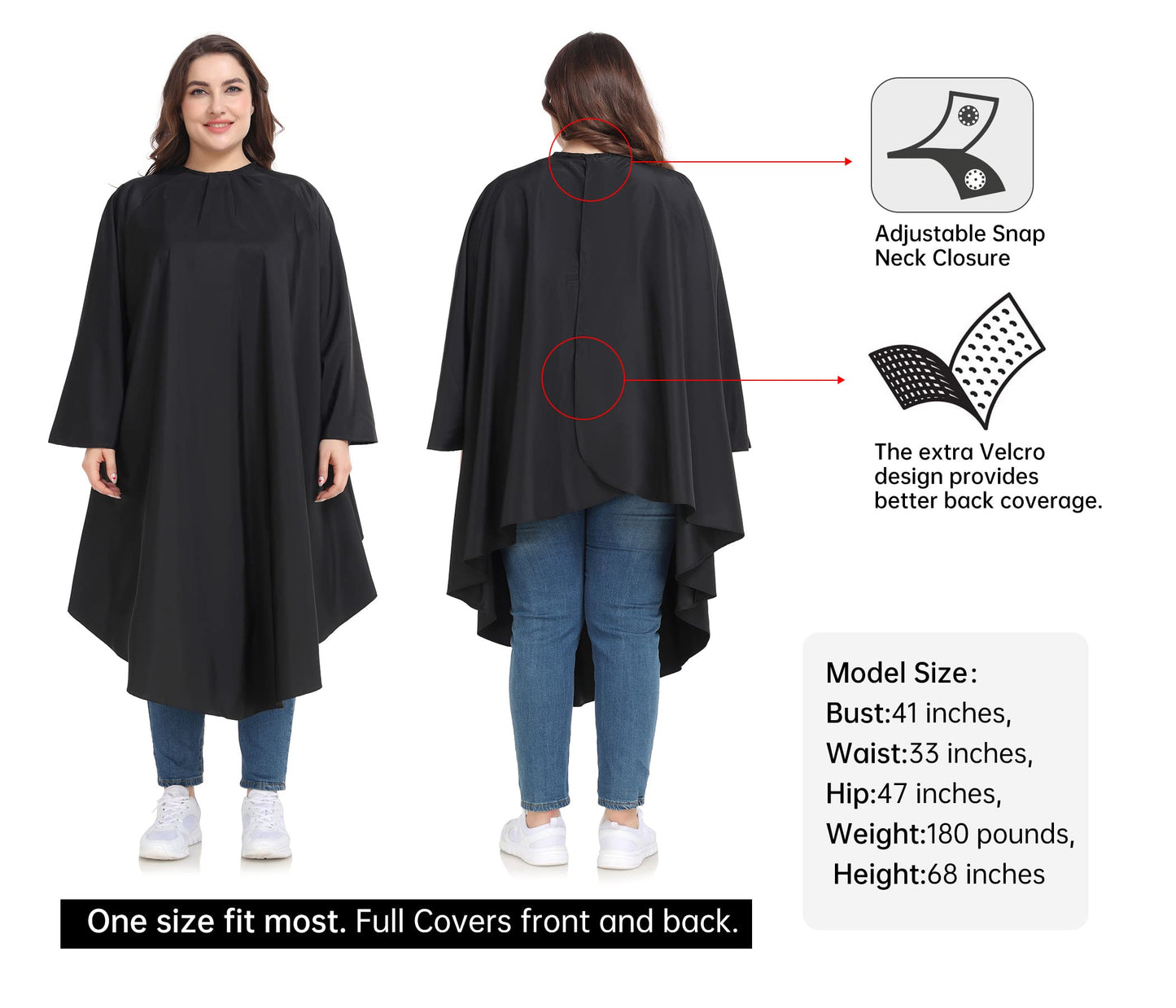 PERFEHAIR Salon Cape Kit - Adult & Kids Hair Cutting Cape Set with Sleeves, Soft & Light Cape for Men & Women, Kids Barber Cape with Cars Design, Home & Salon Use, Professional Hair Cutting Apron Set