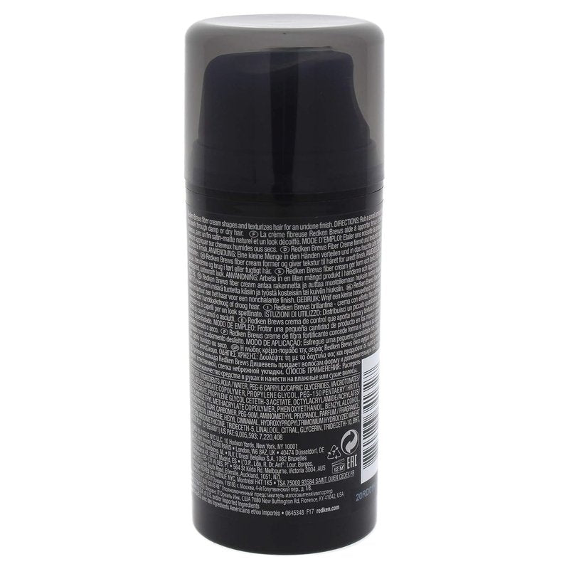 Redken Brews Fiber Cream For Men - Men's Hair Styling Cream With Medium and Natural Hold, Undone Finish & Adds Texture and Shape