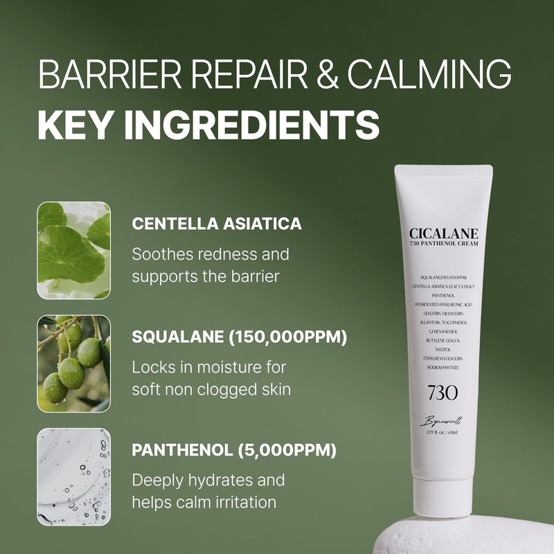 BYNEWCELL Cica Face Moisturizer with Pro-Vitamin B5 – Daily Hydrating Cream for Dry and Delicate Skin – With Panthenol, Squalane & Glycerin – Lightweight Skin Barrier Support, Day & Night, 2.2 Fl Oz.