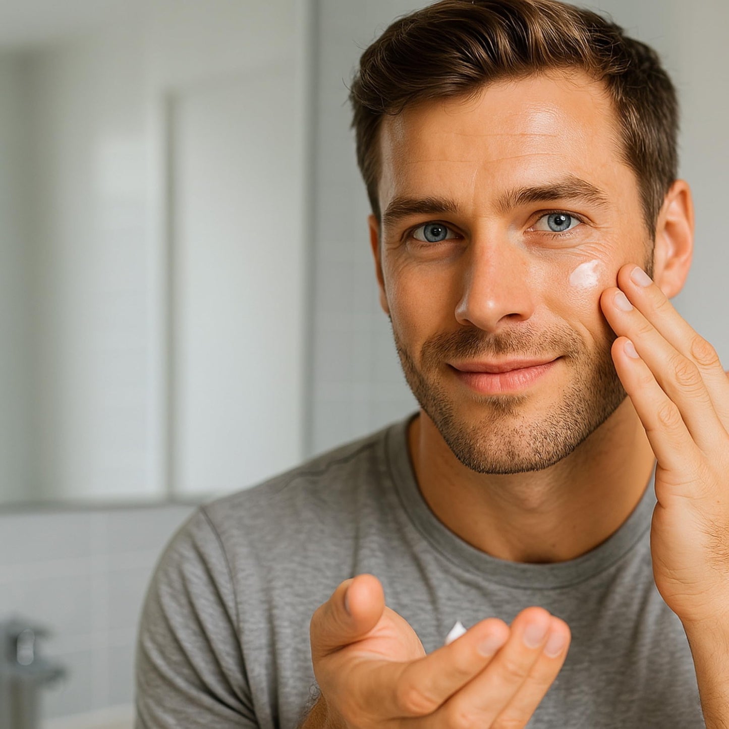 stubble & stache Face Moisturizer for Men - Anti-Aging Cream with Niacinamide, Hyaluronic Acid, Vitamin A - Hydrates Skin, Softens Facial Hair, 3.4oz