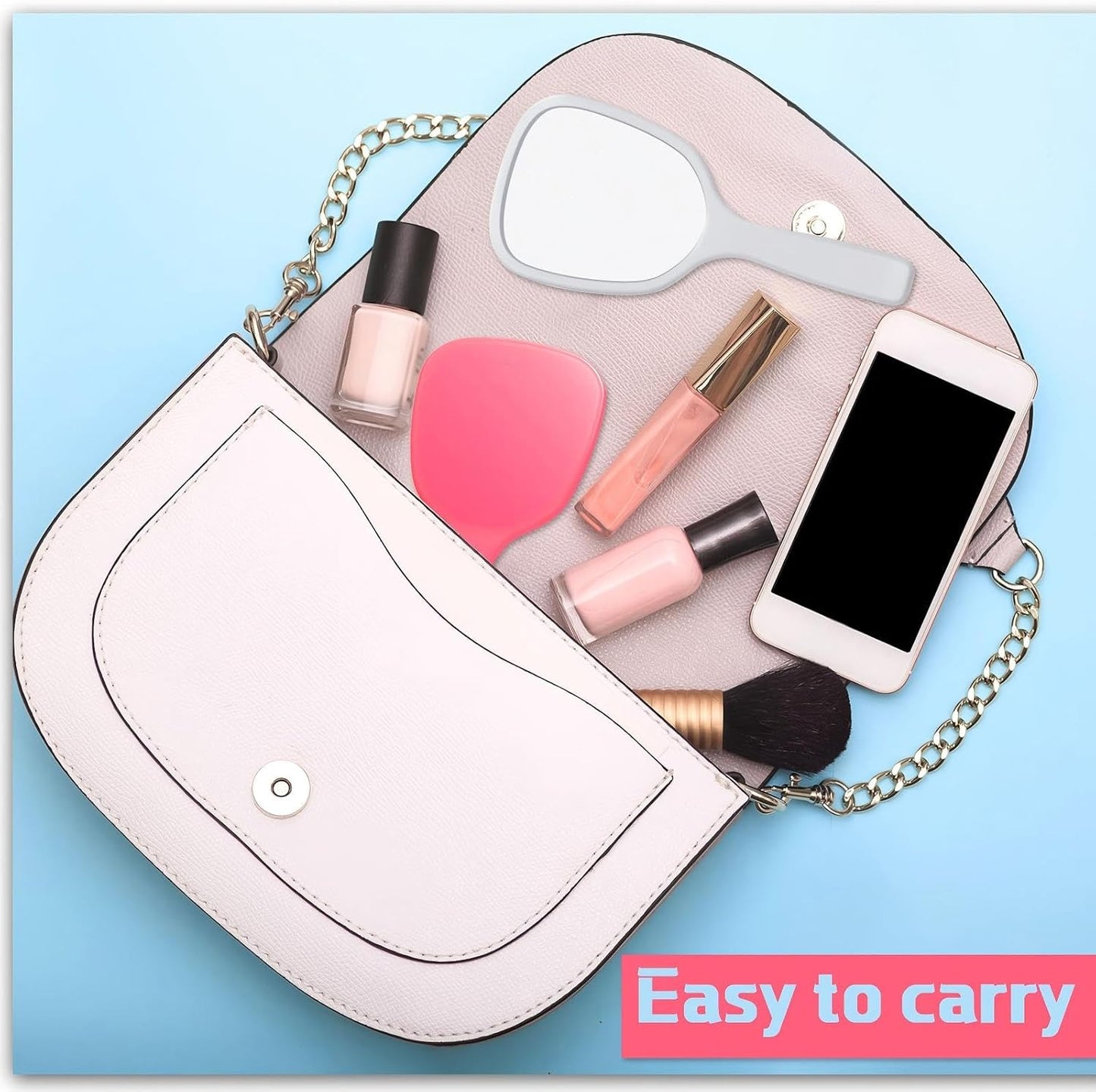 Handheld Mirror Set - 50 Pcs Small Portable Makeup Mirrors | 3.15" Wide, 7.09" Long, 8 Colors