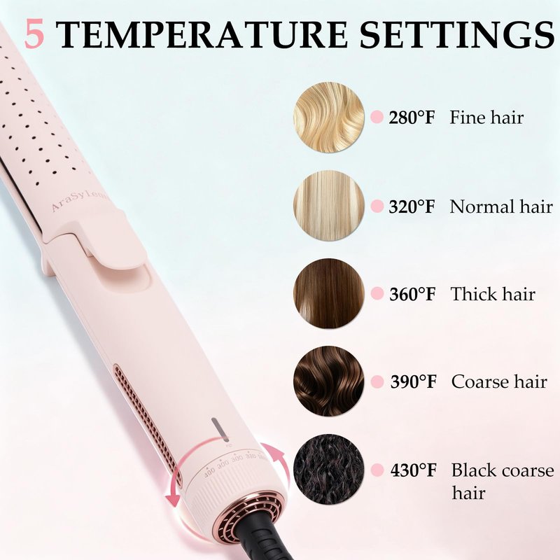 AraSyleon Flat Iron Hair Straightener | Airflow 2 in 1 Hair Straightener and Curler | Straight Curly Wavy | Cold Air for Damage-Free Styling Quick Hold | Easy and Safe Hair Styling Irons