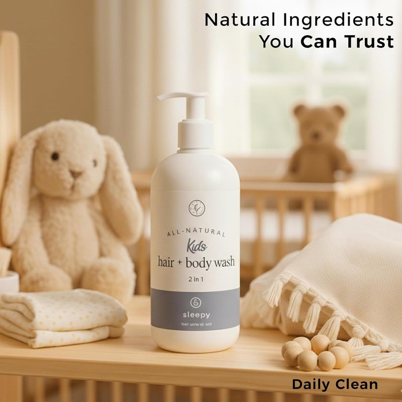 Rowe Casa Organics 2-in-1 Kids Hair & Body Wash - Relaxing Floral Scent with Therapeutic Essential Oils | 16 Fl. Oz