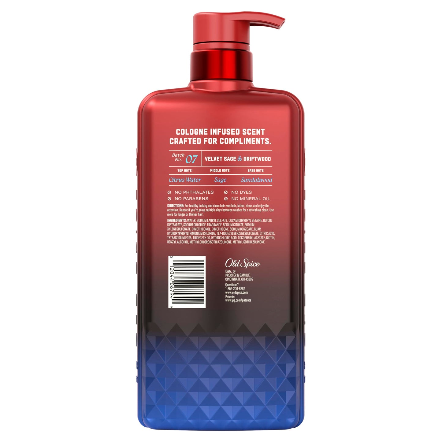 Old Spice Mens Shampoo, The Spice Alchemist Collection, 24/7 Cologne-Infused Velvet Sage & Driftwood Scent, Free of Parabens & Phthalates, 21.9 fl oz