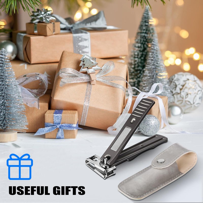 Senior Rotating Nail Clippers for Thick Toenails, Large Fingernail Clippers for Seniors - Ideal Christmas Stocking Stuffers Gifts for Dad Mom (Light Gold)