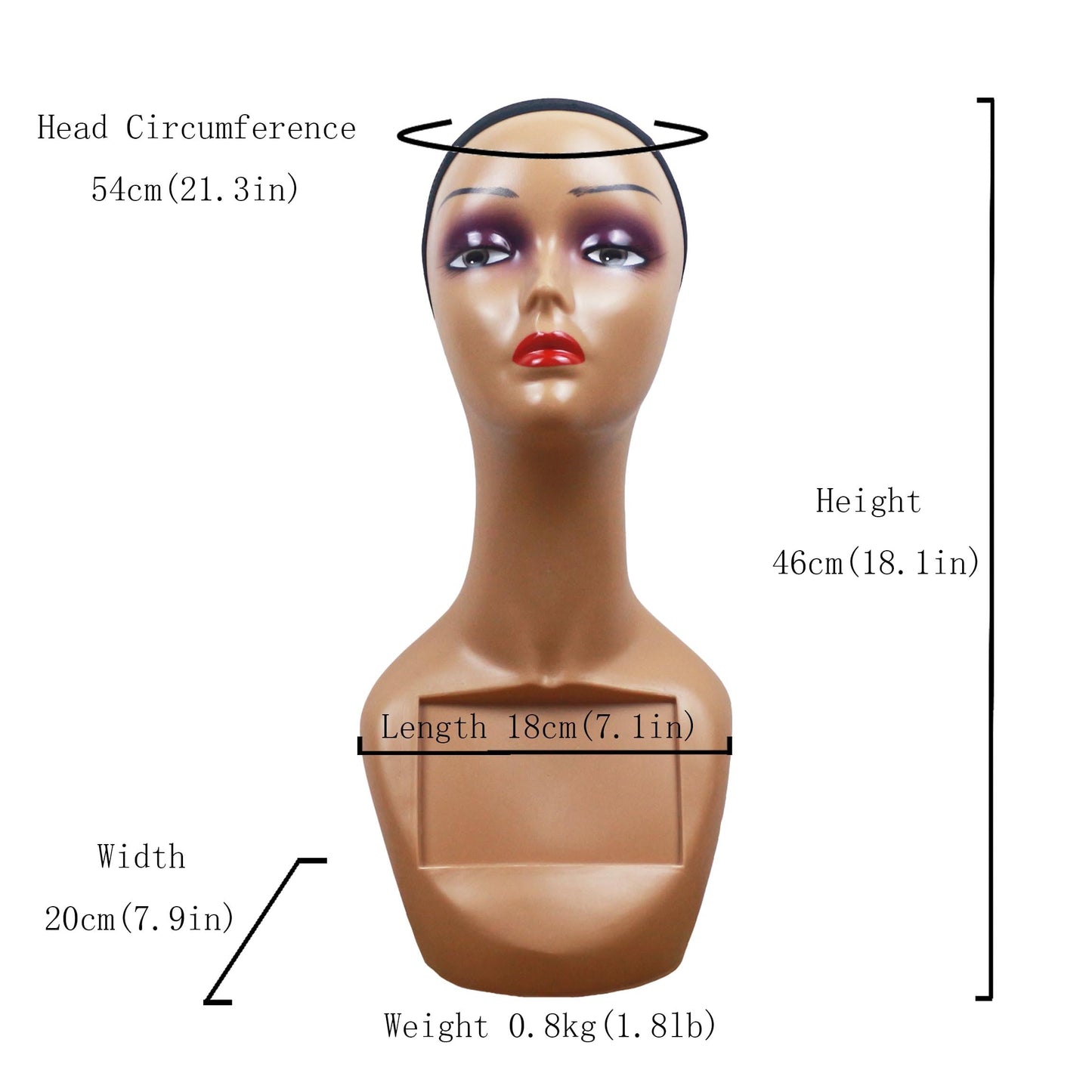 Realistic Mannequin Head For Wig Display JRM010 (Light Brown)