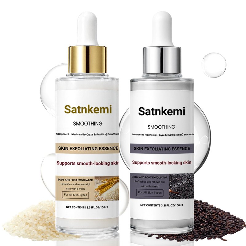 Peel Shot Glow Rice Ampoule Duo - Black Rice Exfoliant with Exfoliating & Hydrating Glow for Face, Body, All Skin Types