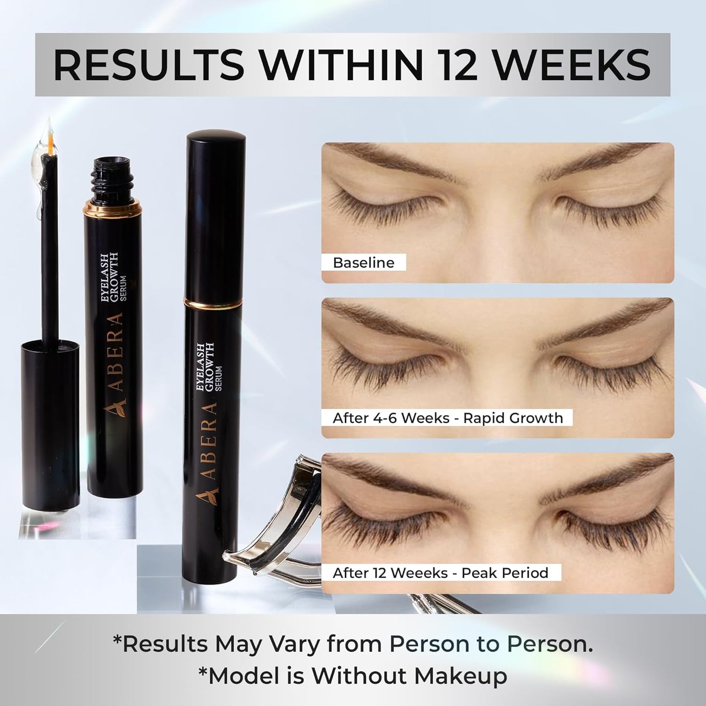 Abera Misan Eyelash Growth Serum - Natural Lash Booster with Red Ginseng & Biotin for Fuller, Longer Lashes | Safe for Sensitive Eyes (1 Box)