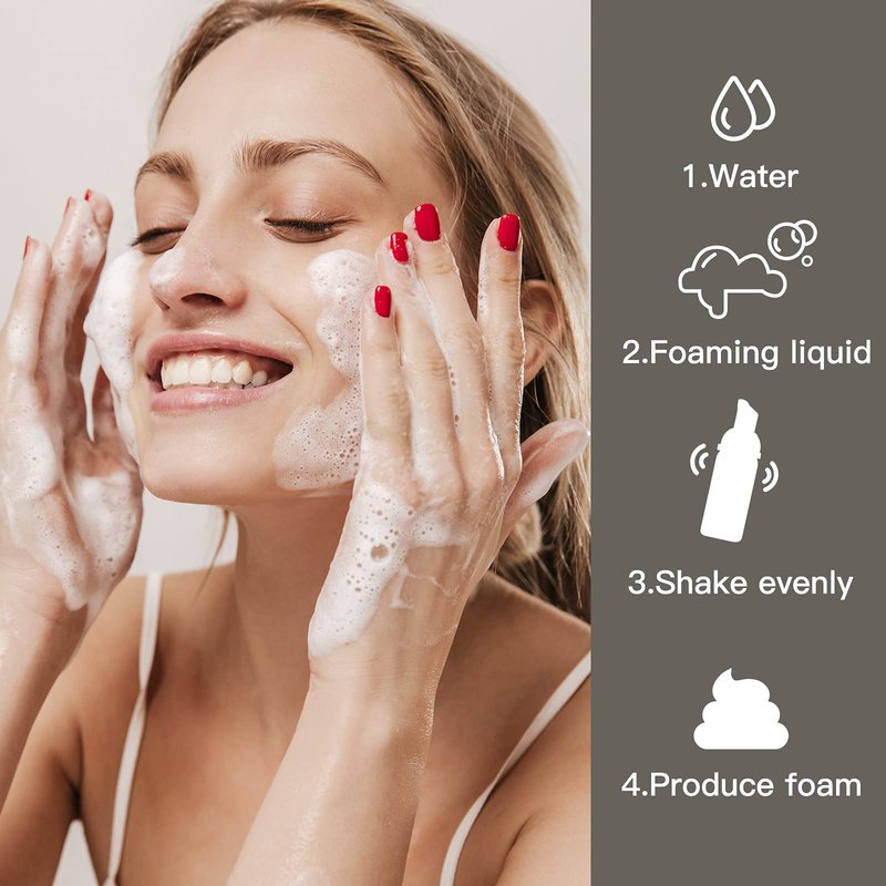 Owlyee Travel Foam Pump Bottle - 2oz Small Size Foaming Hand Soap Dispenser - Mini Portable Mousse Lash Shampoo Kit Container for Hair - Empty Leak Proof Plastic Black Foamer 30Pack