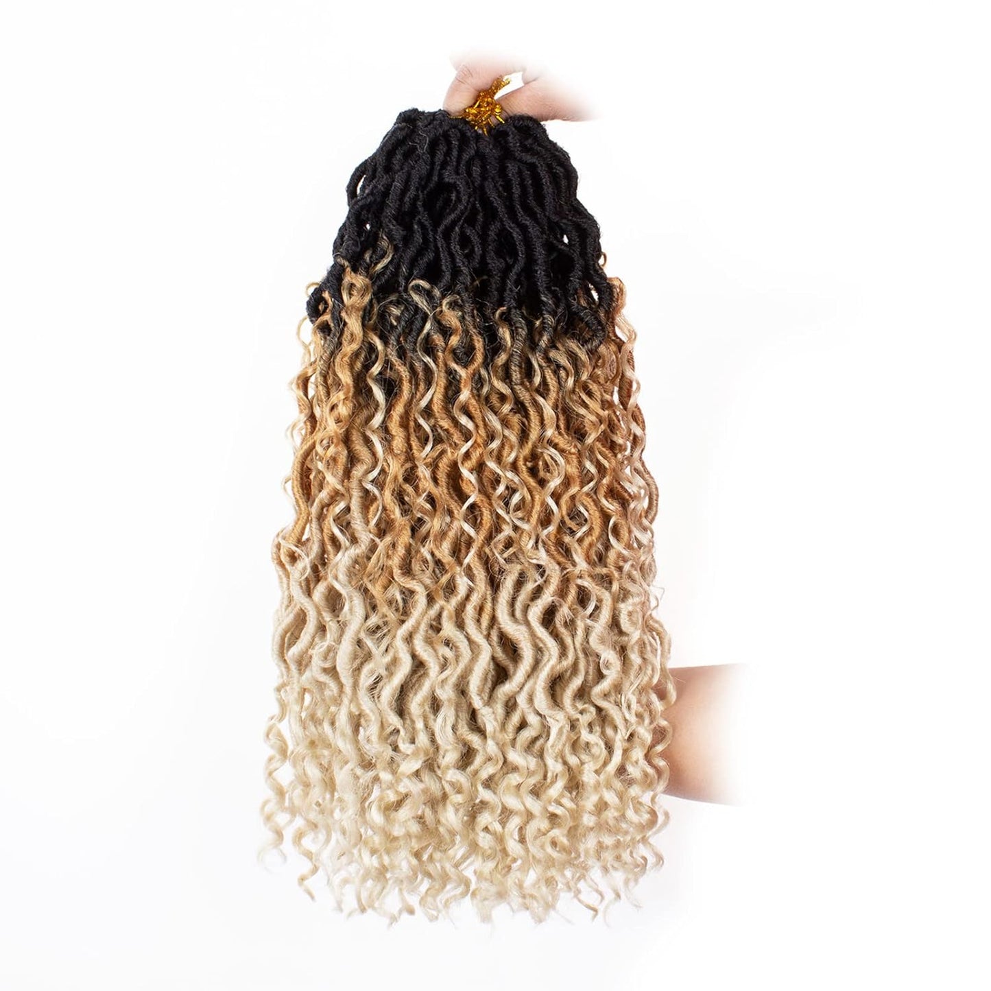 Goddess Locs Crochet Hair - 18 Inch Ombre Boho Faux Locs | 8 Packs, Pre-Looped, Soft Synthetic Braids