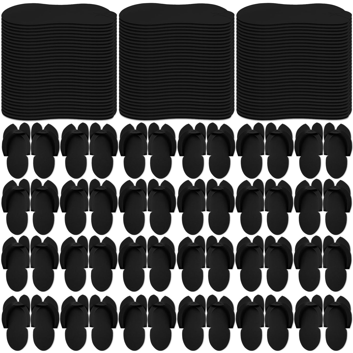 JaGely 90 Pairs Disposable Pedicure Slippers Bulk, Pedicure Flip Flops Disposable Anti Slip EVA Foam Spa Slippers Sandals for Guests Women Girls Kids Foot Bath Nail Salon Party Supplies (Black)