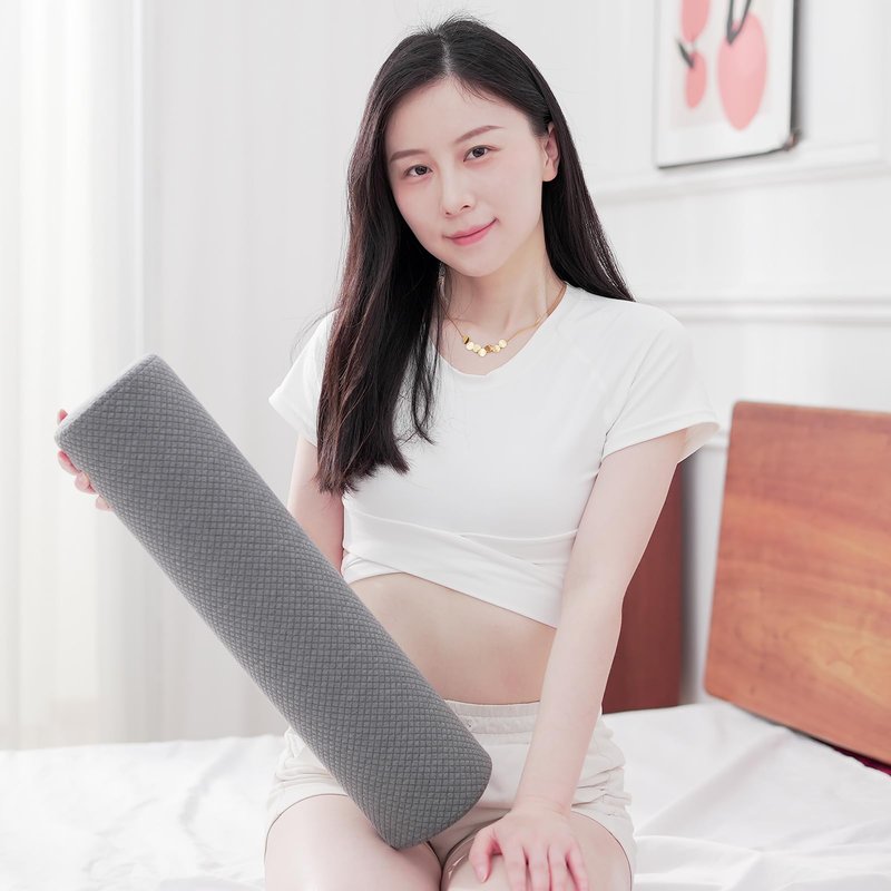 M Mute Touch 2 Pack Round Massage Table Bolster Pillow Pad, Bolster Pillow, Round Pillows, Suitable for Earthlite Massage Table (Grey, 7.8''x19.6'')
