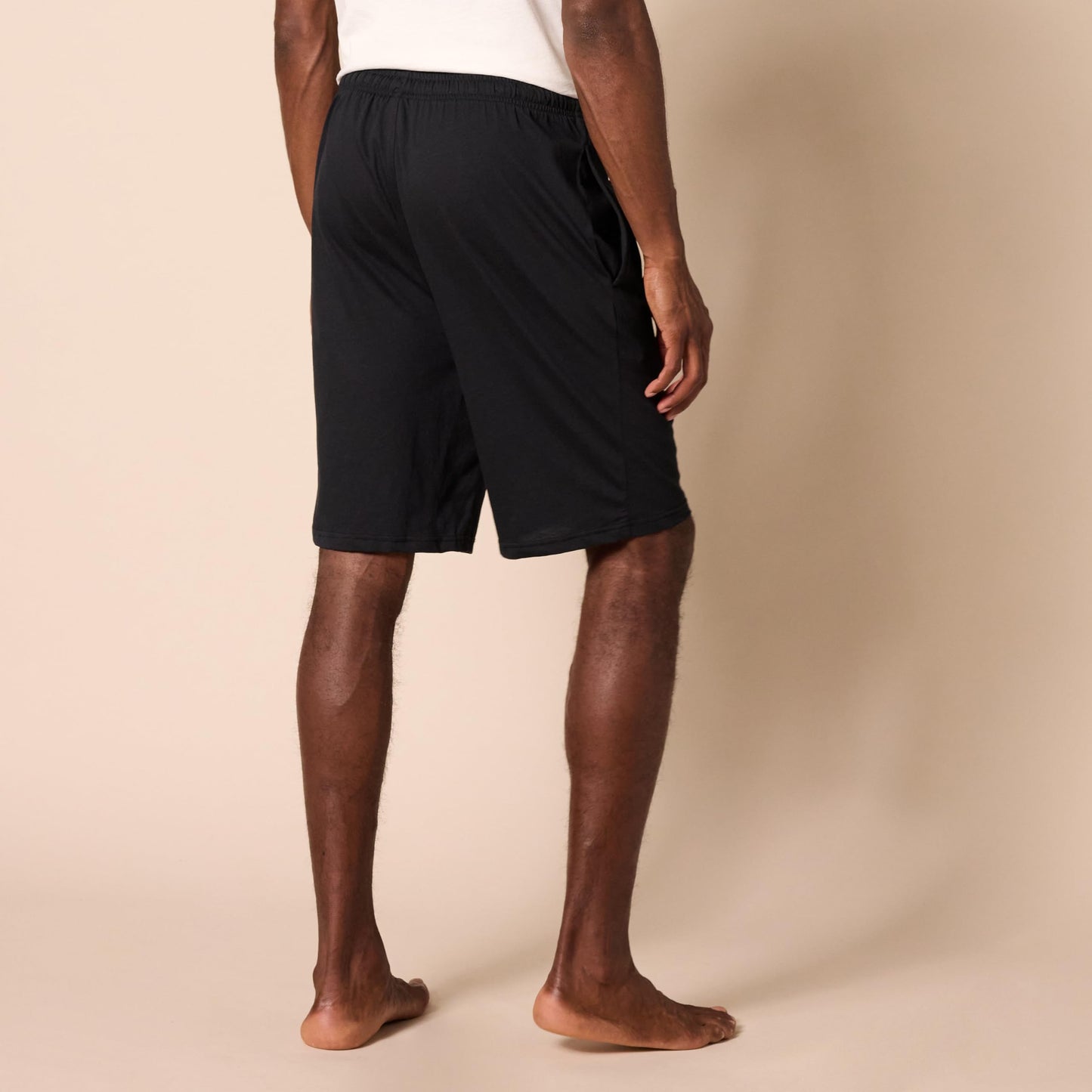 Amazon Essentials Men's 9" Knit Pajama Shorts with Drawstring, Elastic Waistband (Available in Big & Tall), Black, Medium