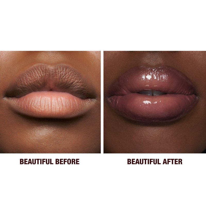 Charlotte Tilbury Icon Baby Lip Duo Kit - Mini K.I.S.S.I.N.G Satin Shimmer Lipstick & Full Size Hall of Fame High Shine Gloss Set - Hydrating Long Lasting Makeup Duo for On-the-Go Glossy Shine