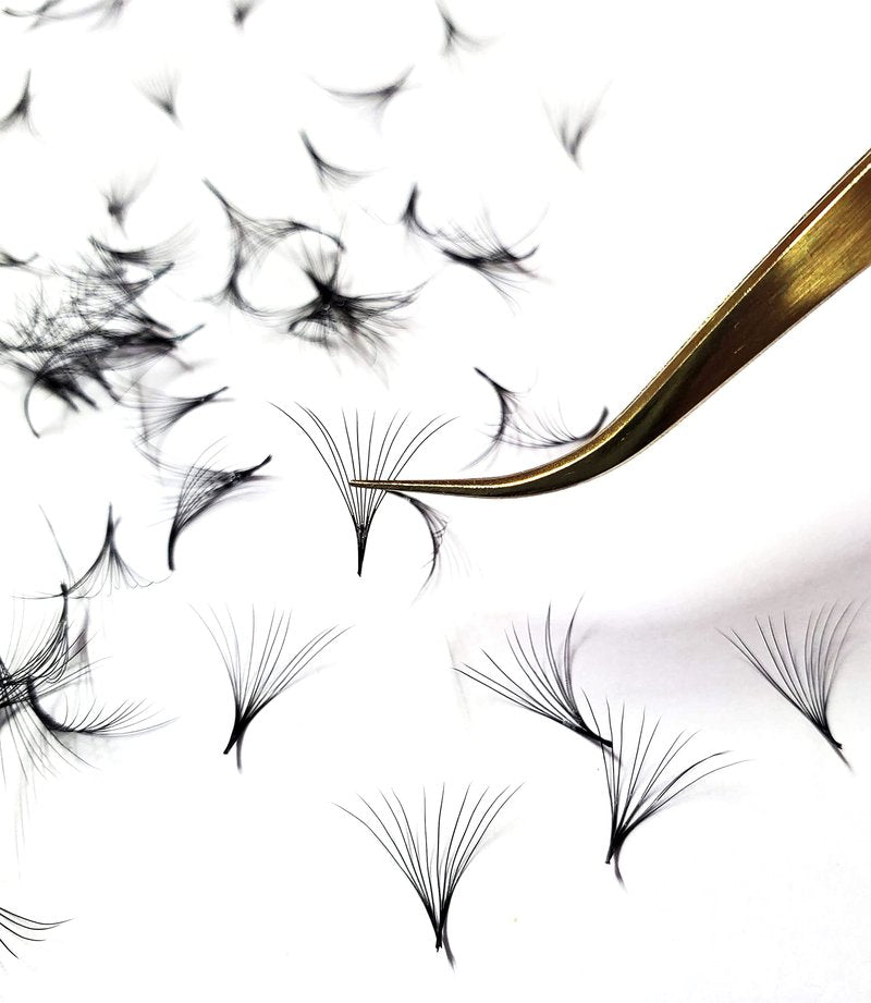 10D - 0.07 C and D Curl 1000 Premade volume fans loose Fans, Handmade eyelash extensions supplies Russian volume lash promade fan (10D - 0.07 - Curl C, 10mm)