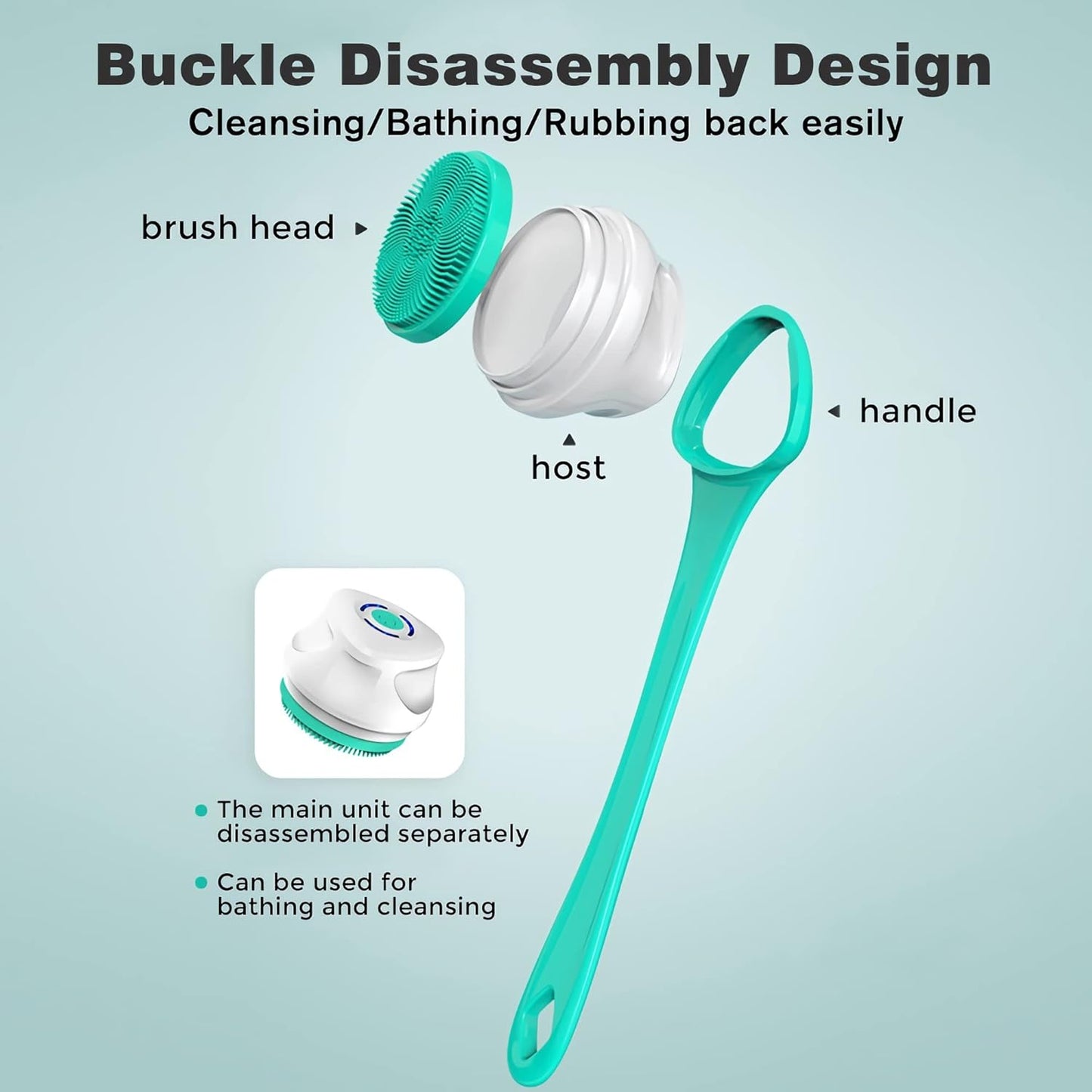 Electric Shower Brush - 5-in-1 Body Scrubber & Facial Exfoliator | White Color
