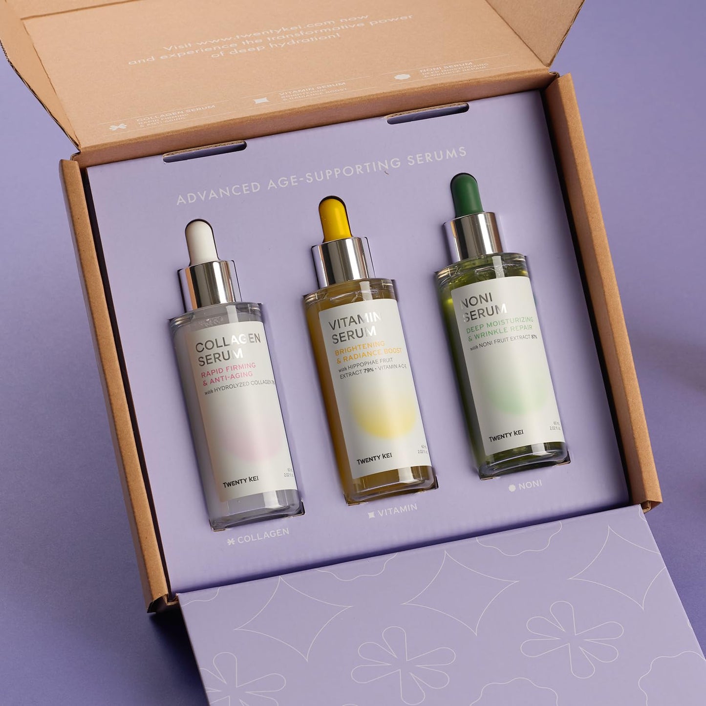 TWENTY KEI Noni Serum for Face, Hydrating Korean Face Serum with Noni Extract, Niacinamide & Ceramides, Lightweight Moisturizing Serum for Dry, Dull-Looking Skin, 2.02 Fl Oz