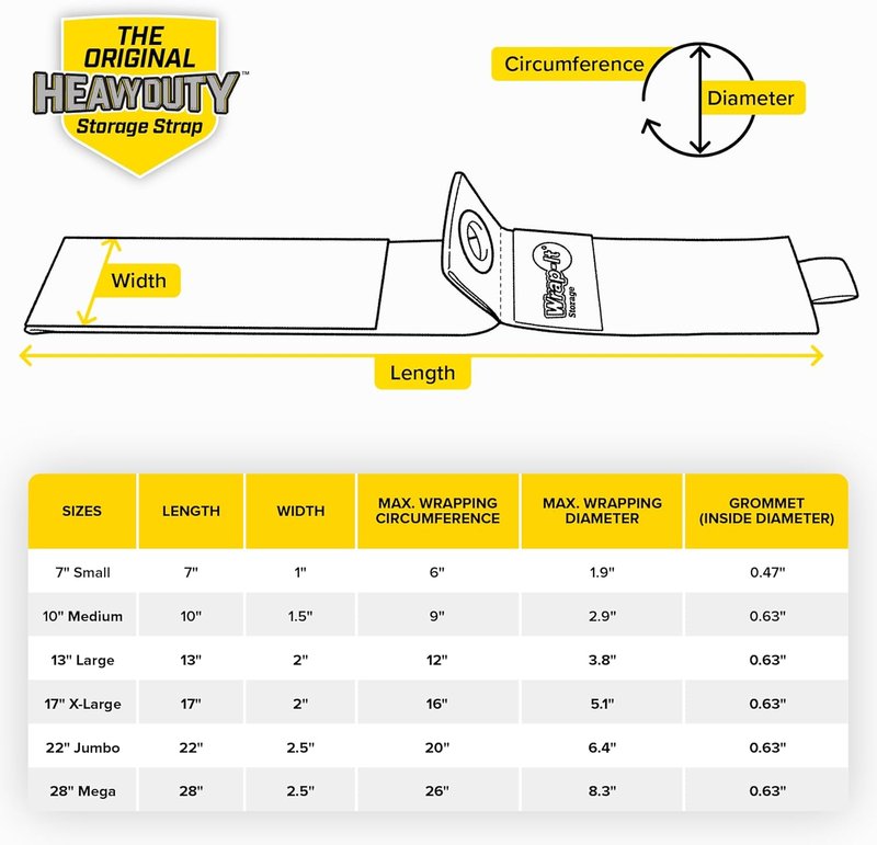 Heavy-Duty Storage Straps - Assorted 6 Pack for Garage & RV | Cable Management & Organizer