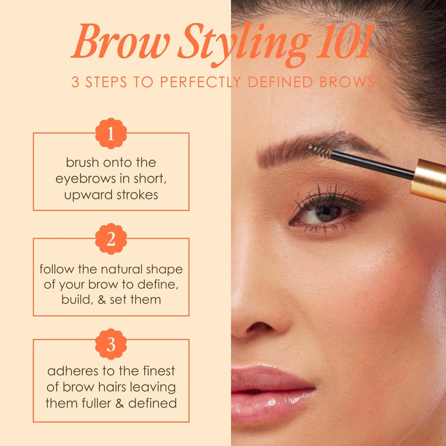 Grande Cosmetics GrandeBROW-FILL Volumizing Brow Gel with Fibers & Peptides, for Natural & Fuller-Looking Eyebrows - Ebony (0.14 fl oz)