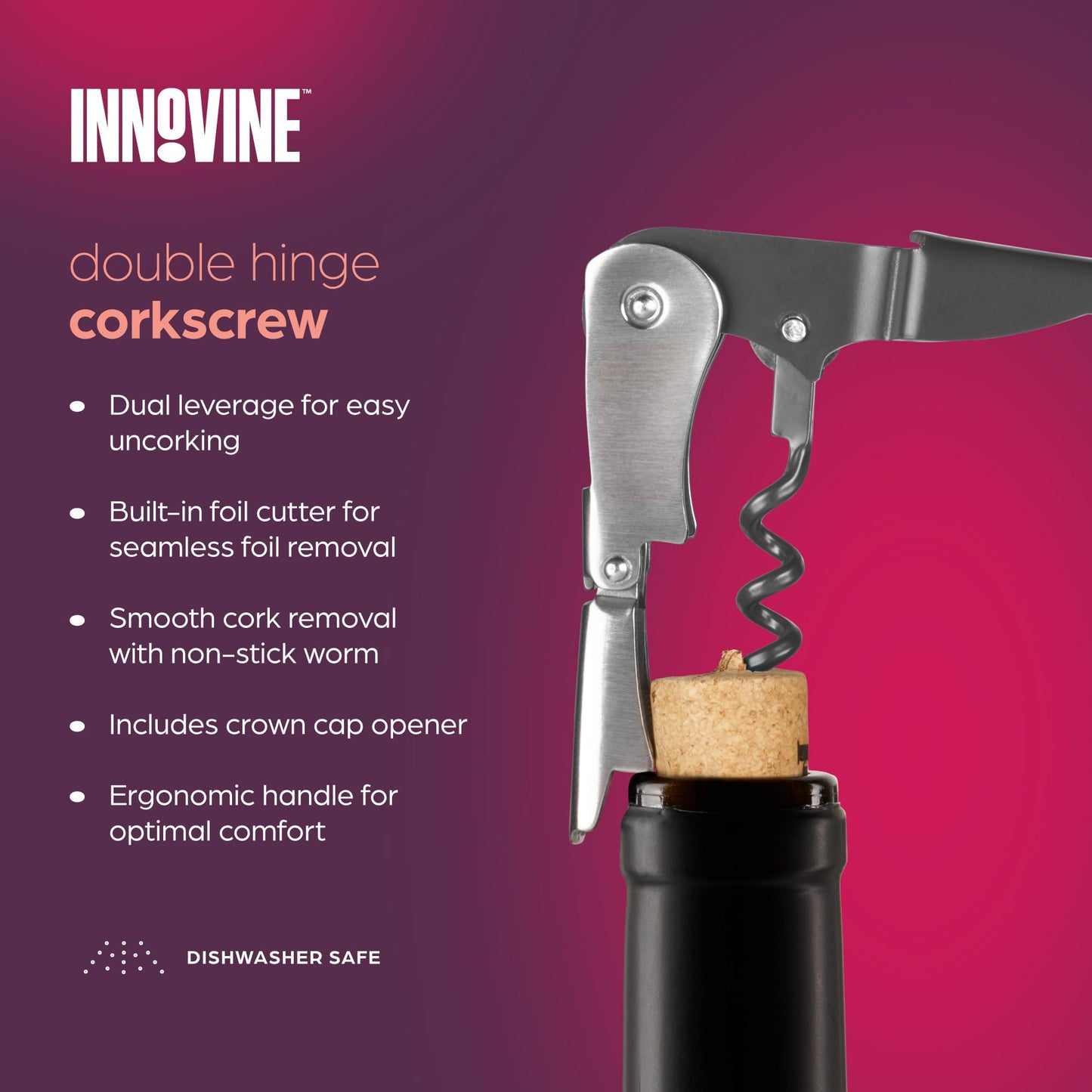 Chilled Wine Pro 5-Piece Gift Set, Graphite – Vacuum Pump Wine Saver with 2 Stoppers, Double-Hinge Waiter’s Corkscrew, Freeze Gel Wine Bottle Sleeve | Preserve, Uncork & Chill
