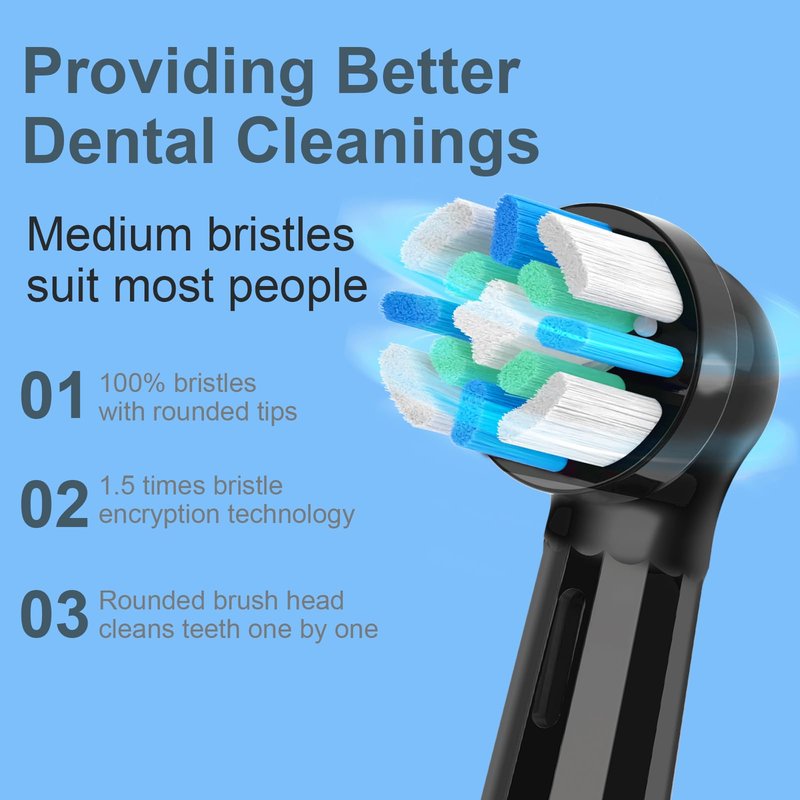 Brush Heads Compatible with Oral B IO 2/3/4/5/6/7/8/9/10/Deep Clean Series Electric Toothbrush, IO Toothbrush Heads (12 Black/White)