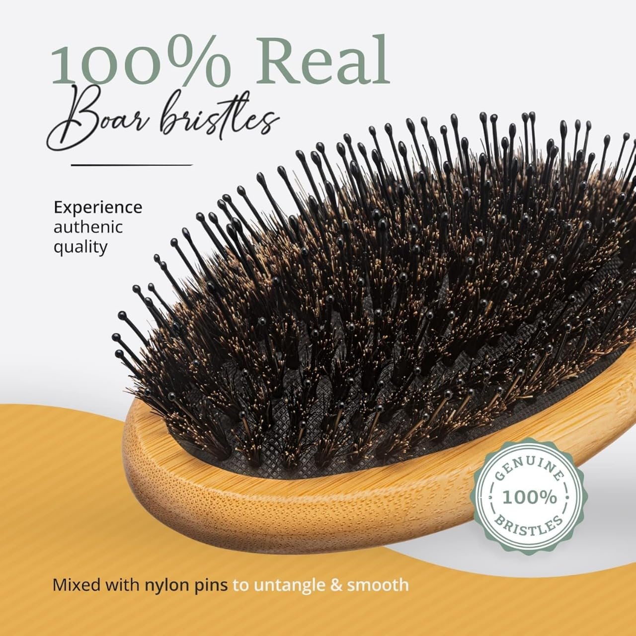 Belula Boar Bristle Hair Brush - Detangling Brush for All Hair Types | Curly, Long & Men's Hair