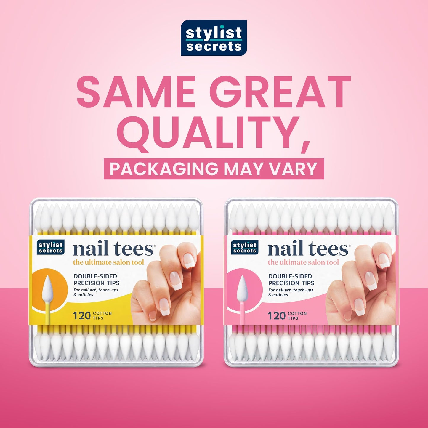 Fran Wilson NAIL TEES COTTON TIPS 120 Count (6 PACK) - The Ultimate Nail Tool, Multi-Purpose Double-sided Swabs with Pointed Ends for Precise Touch-ups and the Perfect At-Home Manicure & Pedicure
