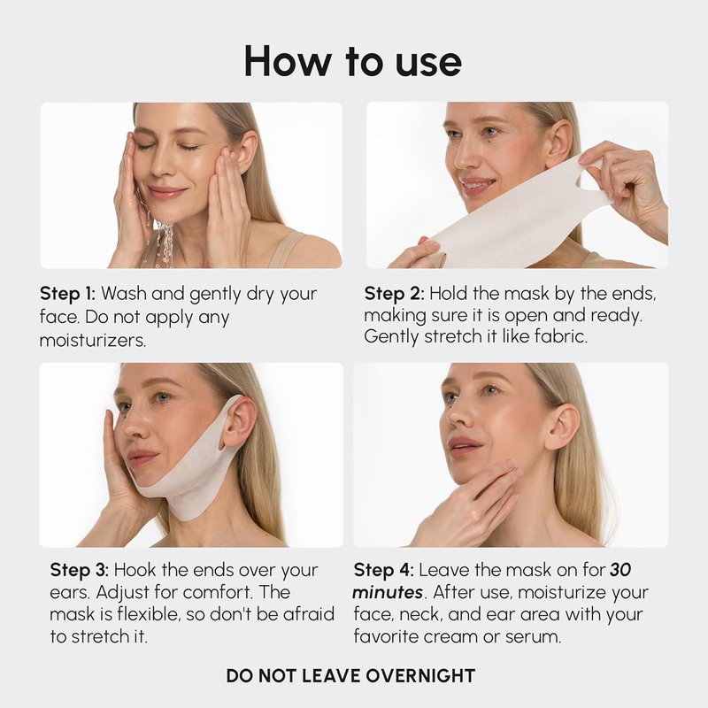 V Line Lifting Mask with Hyaluronic Acid - Collagen Face Mask for Jawline Shaping & Neck Firming | Anti-Aging Retinol Treatment