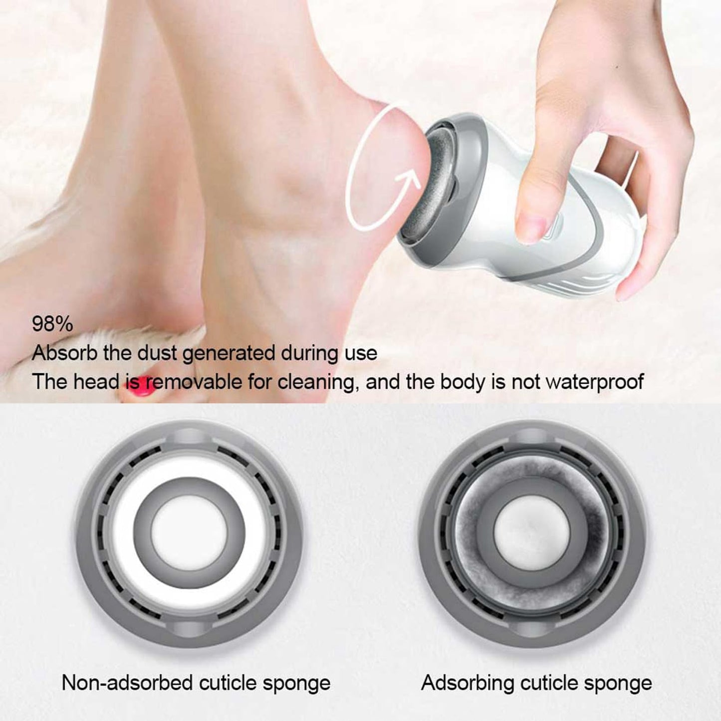 Electric Foot Grinder, Vacuum Skin Friendly Foot Callus Remover for Bedroom