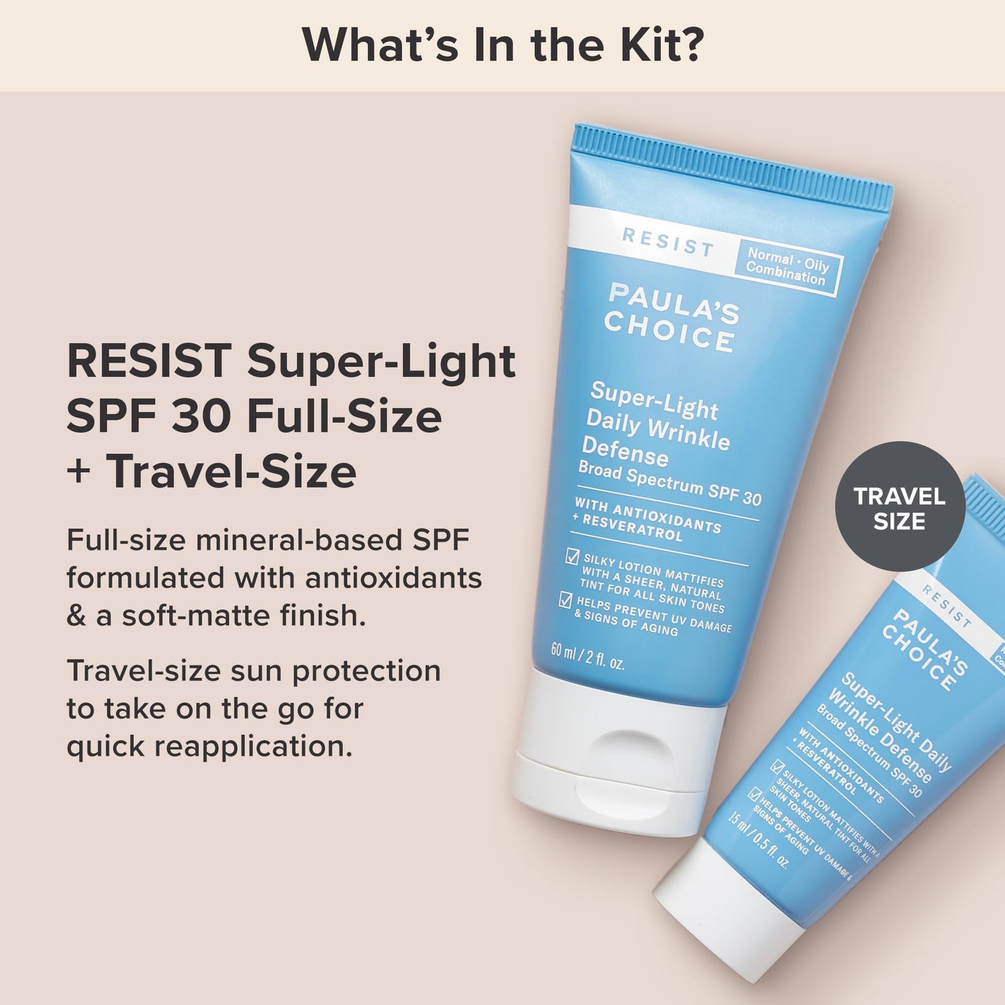Paula's Choice RESIST Super-Light Daily Wrinkle Defense SPF 30 Duo, Matte Tinted Face Moisturizer, UVA & UVB Protection, Mineral Sunscreen for Oily Skin, Fragrance-Free, Set of 2