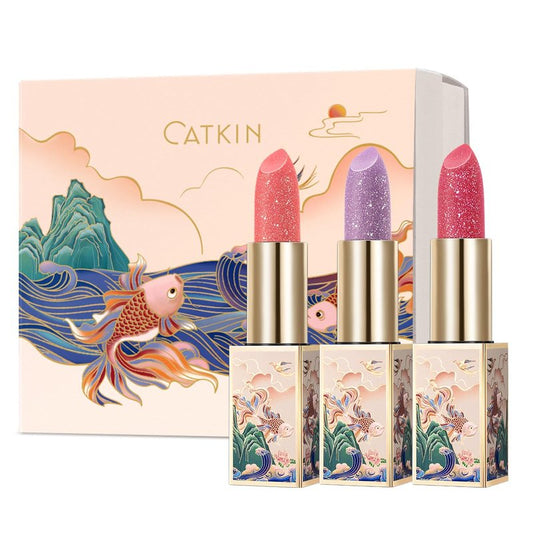 CATKIN Lip Balm Color Tinted Changing Lipstick Ultra Hydrating Lip Moistrurizer Lip Care with Vitamin E Nourishing For Cracked & Dry Lips 0.12 oz 3pcs with Gift Box(C09 C19 C20)