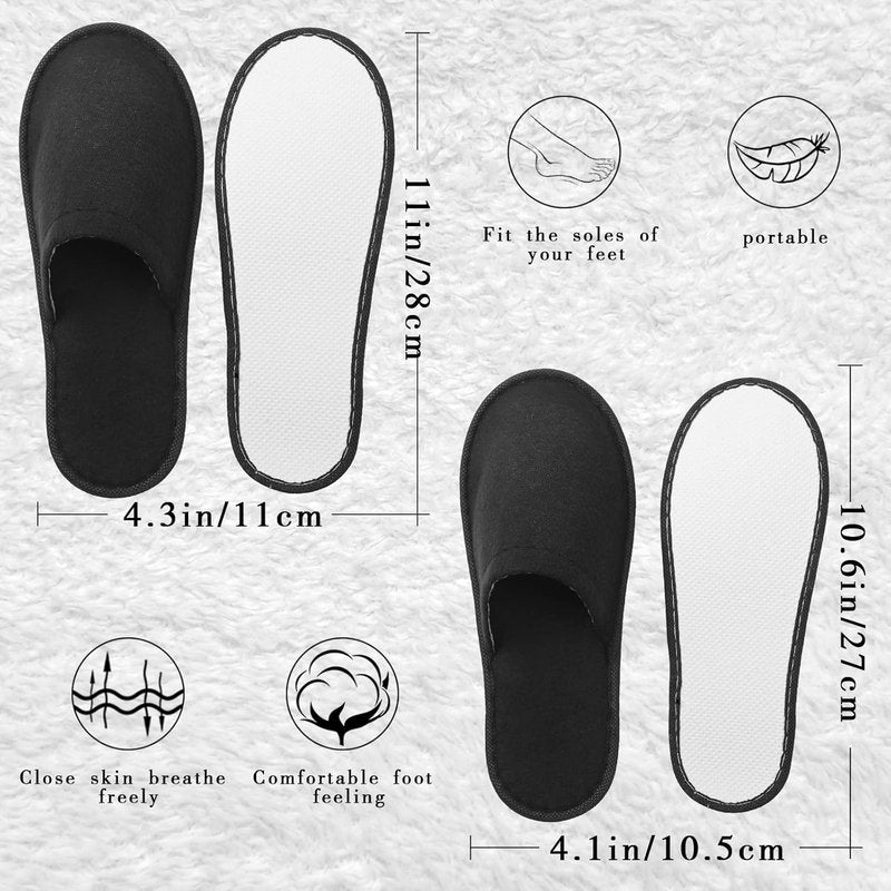 Disposable Spa Slippers - 30 Pairs Non-Slip Closed Toe Indoor Slippers for Men & Women | Ideal for Home, Weddings, & Travel