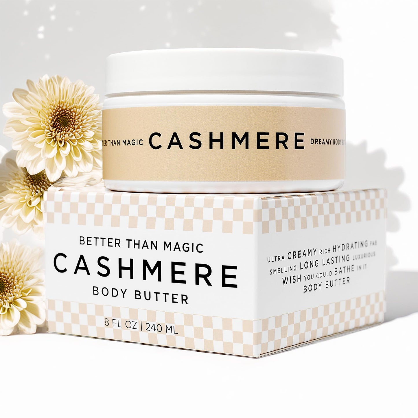 Better Than Magic Hydrating Shea Body Butter – Ultra-Moisturizing Cream for Velvety-Soft & Glowing Skin – Cashmere Scent – 8 oz