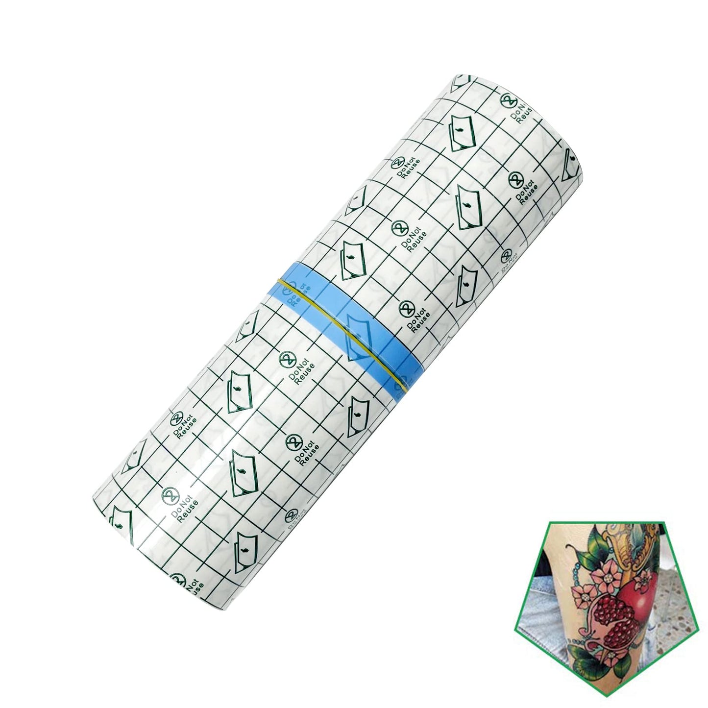 Tattoo Aftercare Bandage Roll 8" x 10 Yard - Waterproof Transparent Film for Tattoo Initial Healing and Skin Repair Adhesive Tattoos Supply Wrap