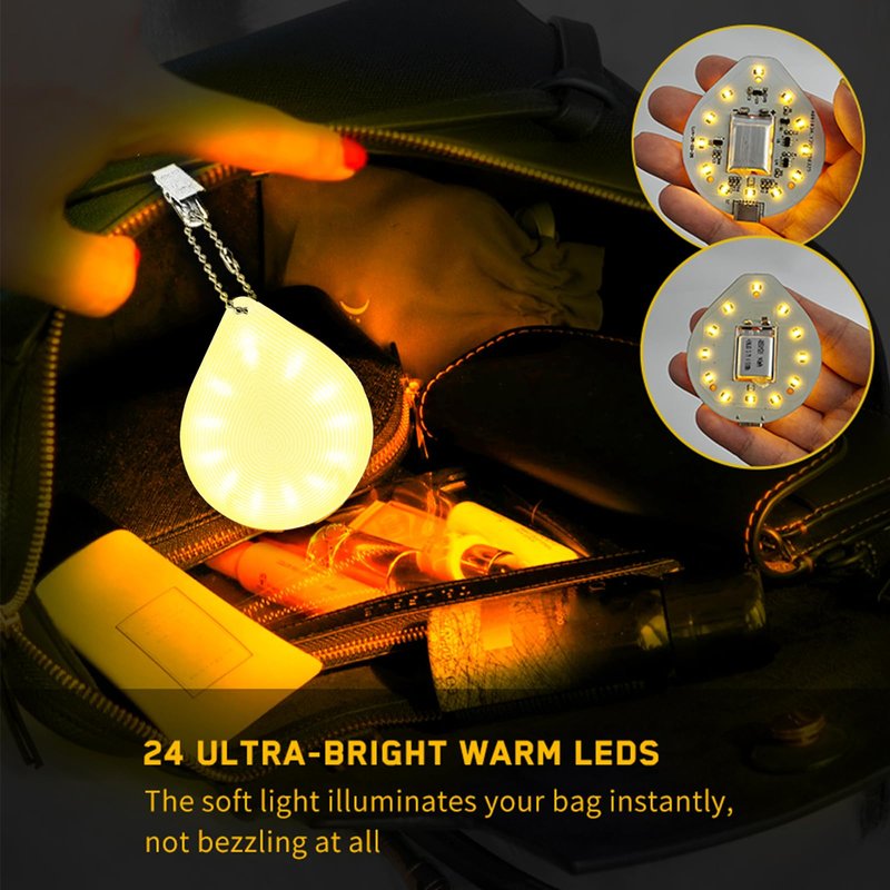Tubasion 2-in-1 Purse Light with Clip & Hook, USB-C Rechargeable Handbag Light, Ultra Bright Bag Lights for Purses, Upgraded Automatic Sensor Purse Must Haves Accessories Gift for Women Girls