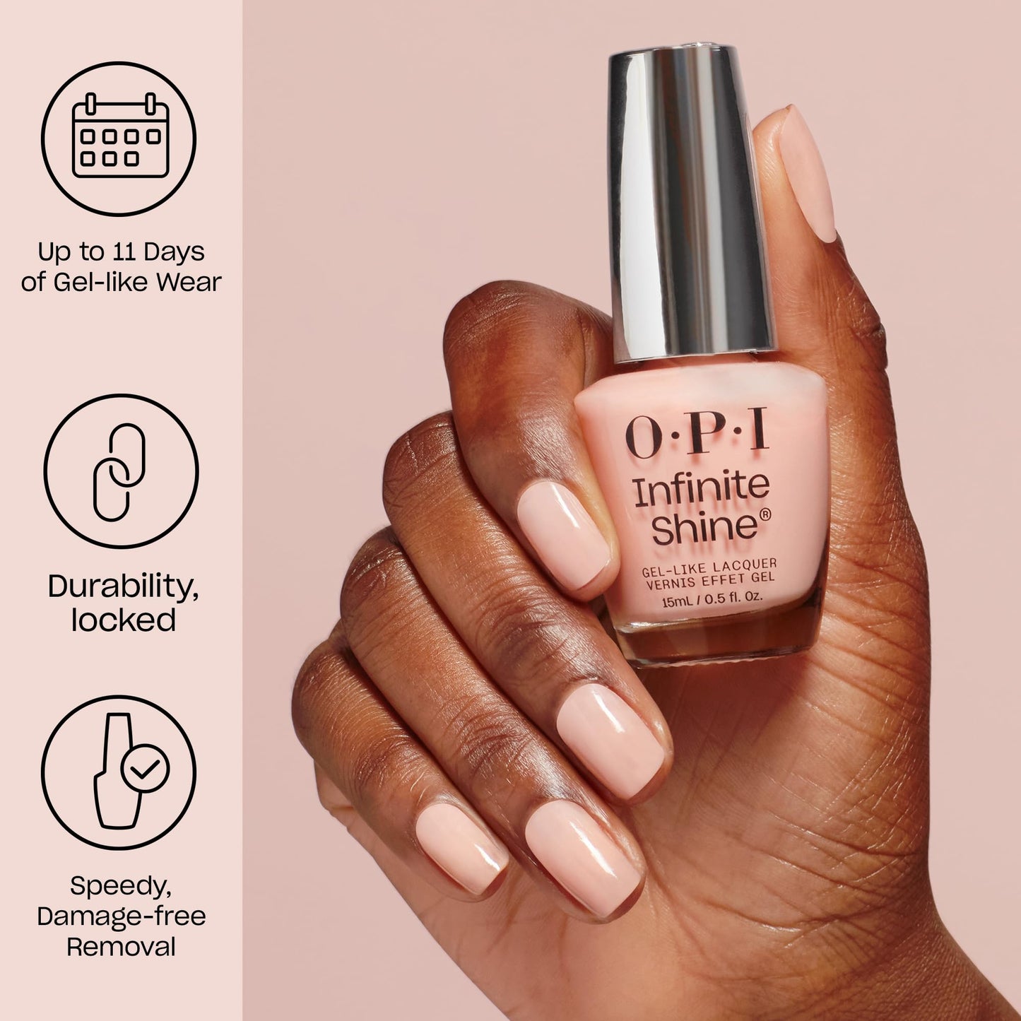 OPI Infinite Shine Awe Night Long | Sheer Dark Blue Shimmer Long Wear Gel Like Nail Polish | Vegan, Long Lasting, Streak Free