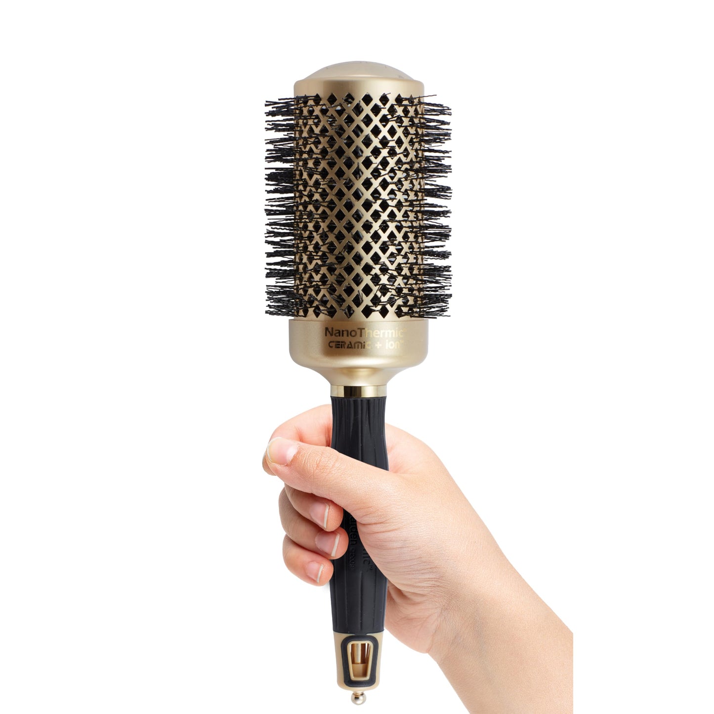 Olivia Garden NanoThermic Ceramic + Ion Round Thermal Hair Brush - Not Electrical - Professional Blowout Brush for Normal to Thick Hair, NT-54G 2 1/8"