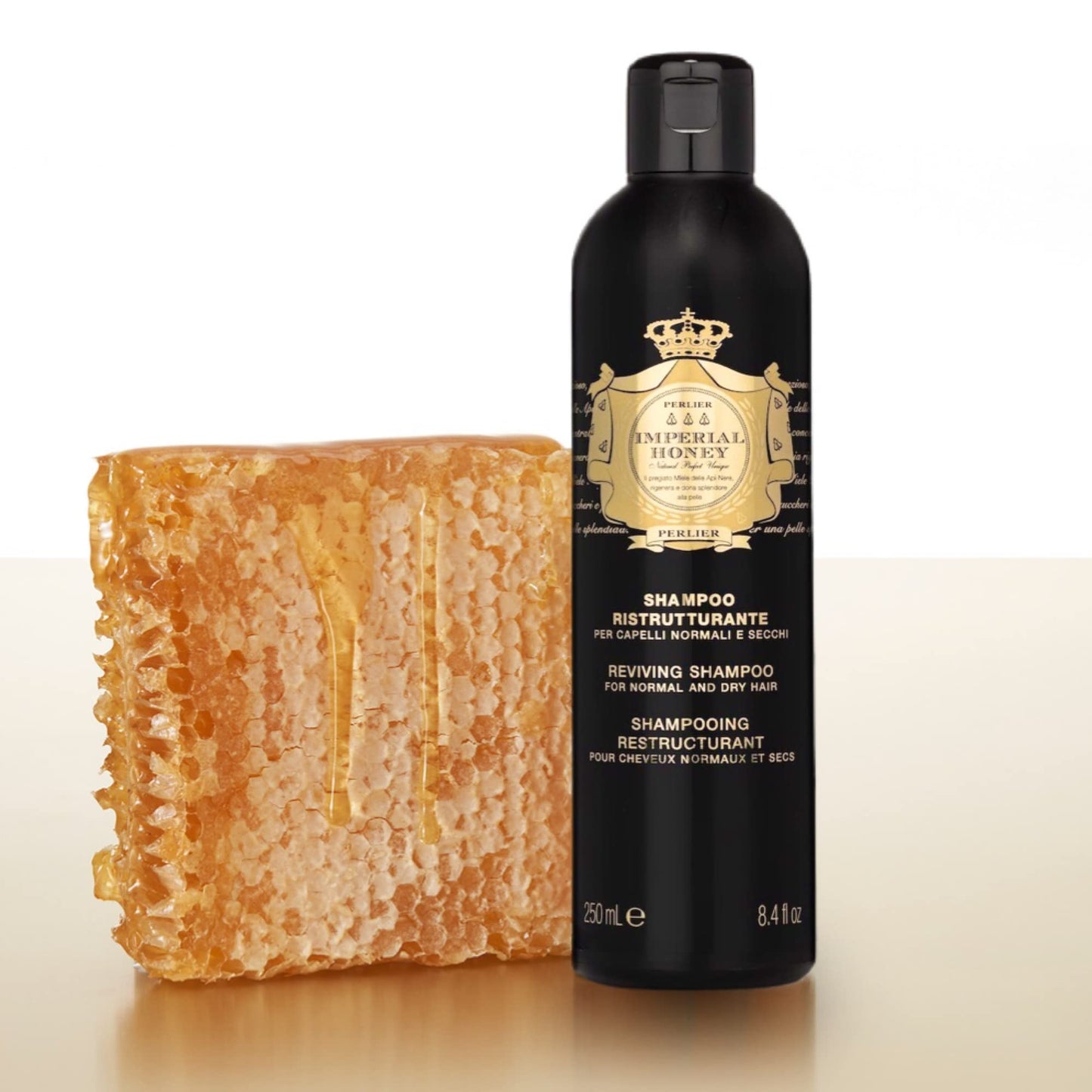 Perlier Imperial Honey Shampoo - Luxurious Moisturizing Shampoo For Regular, Dry, Or Itchy Scalps, Help Curl And Shine Your Hair With Imperial Honey Hydrating Shampoo 8.4 Fl Oz, 250 ml
