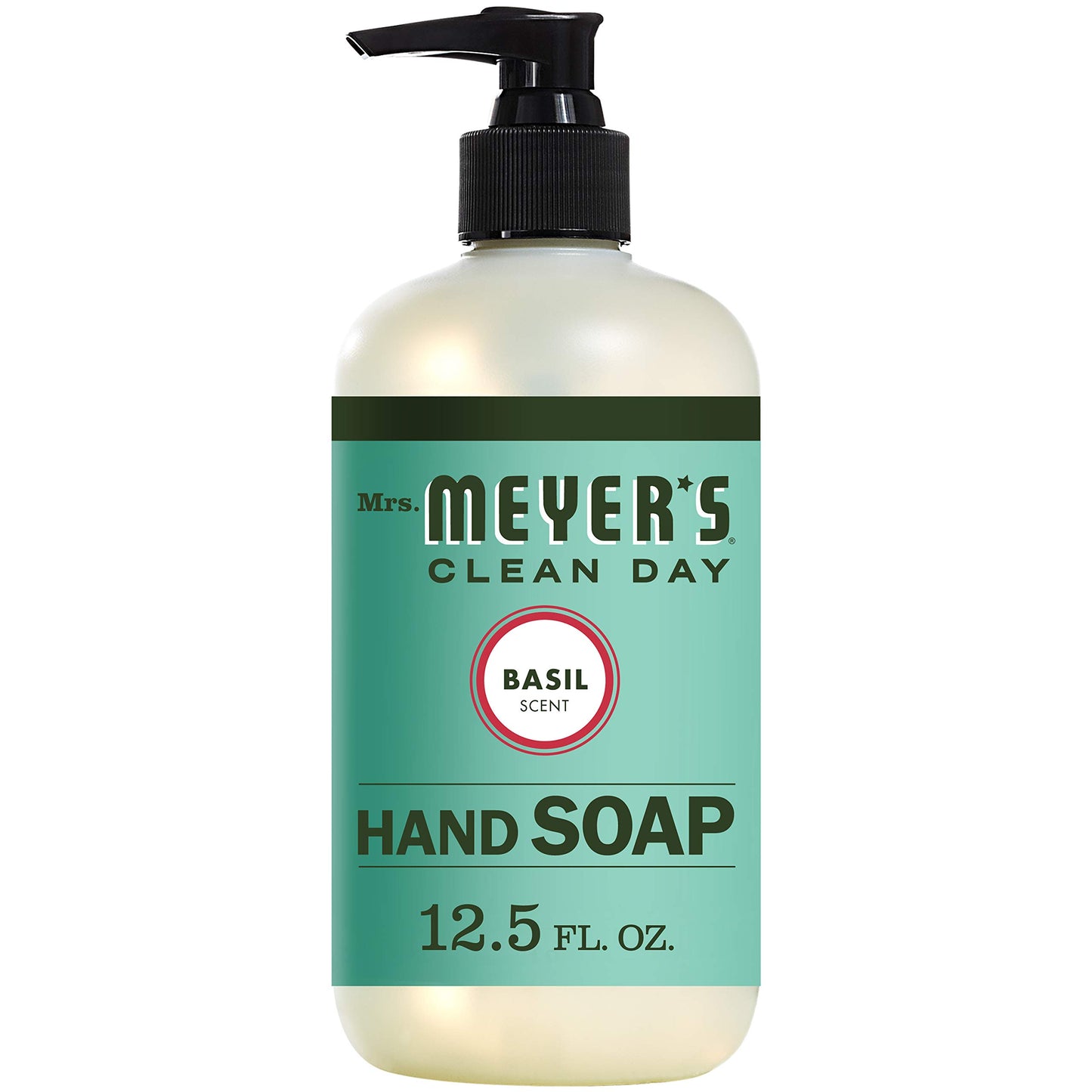 MRS. MEYER'S CLEAN DAY Hand Soap, Made with Essential Oils, Biodegradable Formula, Basil, 12.5 fl. oz - Pack of 3