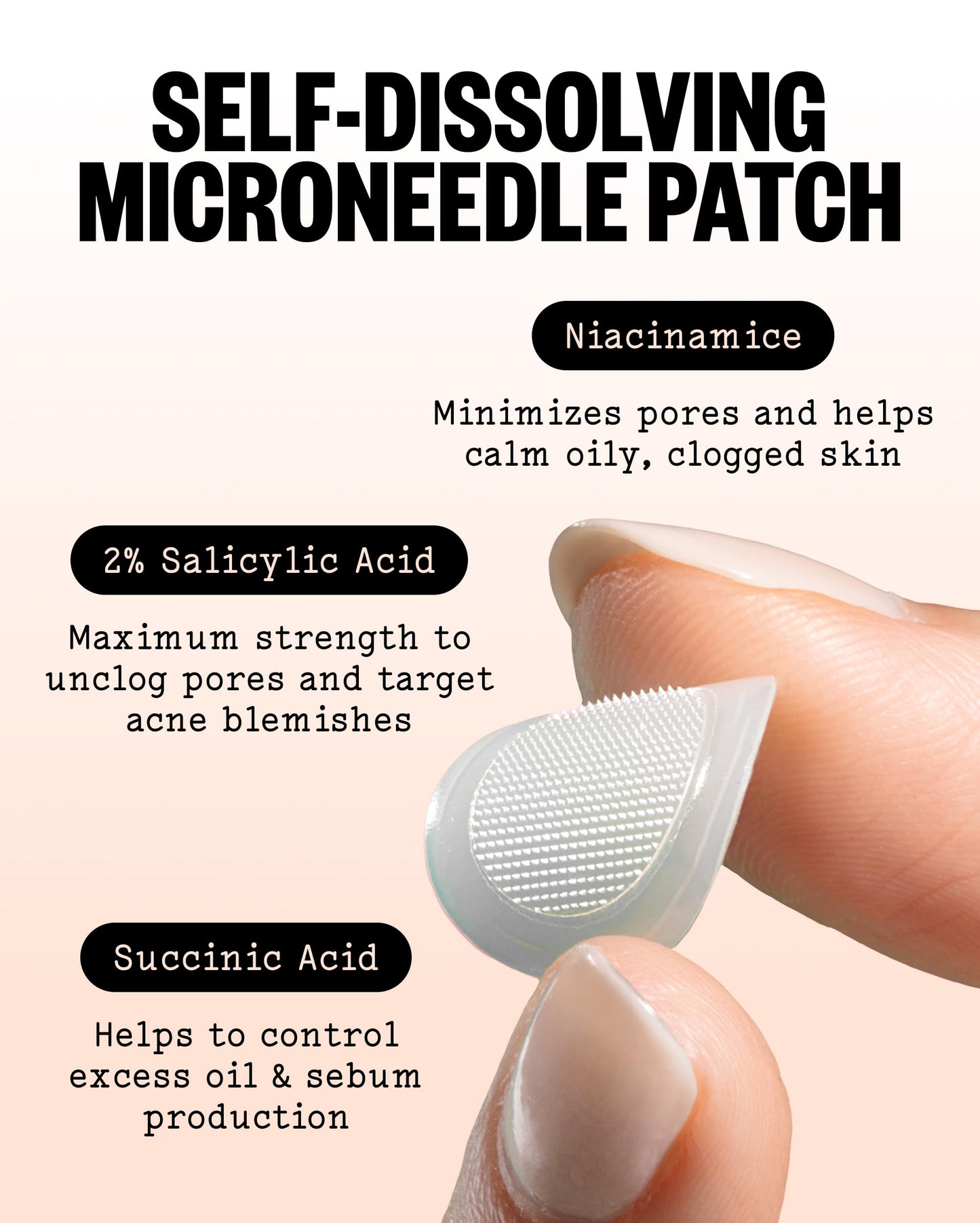 PEACE OUT Early Stage Acne Dots, Microneedling Acne Pimple Patches with 2% Salicylic Acid to Target Blemishes Forming Below the Surface (8 Count)