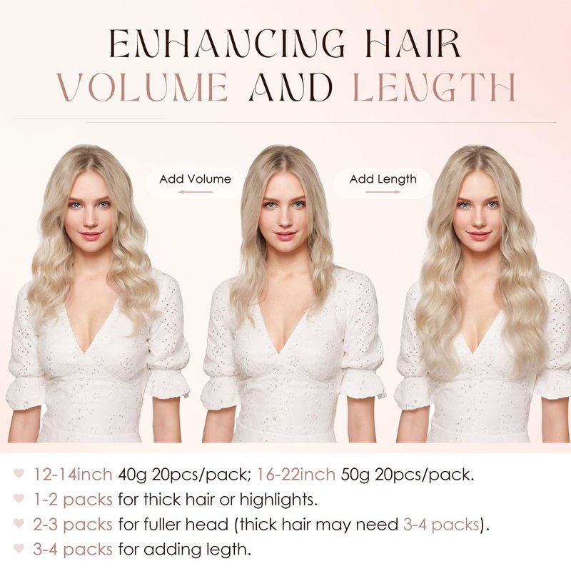Human Hair Tape in Extensions-Double Stitched,SLEEKALON Free-cut Mini Tape ins Real Hair Extension Platinum Blonde Invisible Seamless Straight Double Side Tape Hair Extension-18 Inch,20pcs 50g,#60