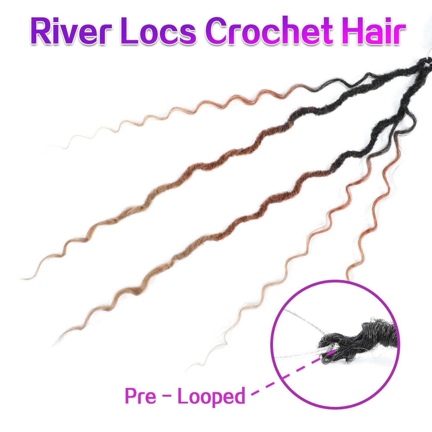 Goddess Locs Crochet Hair 14Inch Pre Looped Faux Locs Crochet Hair with Curly Ends 8Packs Bohemian Crochet Braids Hair for Black Women1B/30/27