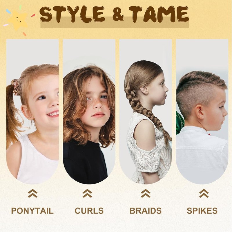 Samnyte Hair Gel for Kids - Nourishing Flyaway Tamer with Vitamin E | Flexible Hold for Boys & Girls, 3.4 Fl Oz