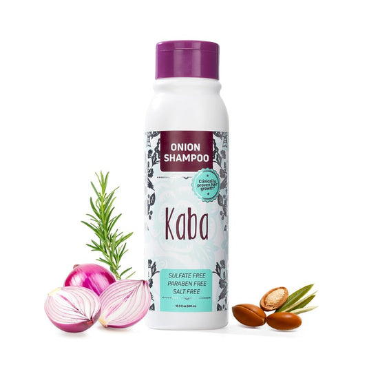 Kaba Onion Shampoo de Cebolla for Hair Growth, Shampoo for Thinning Hair for Women, Sulfate-Free, Paraben-Free, Stimulates Hair Regrowth, Reduces Hair Loss, Deep Scalp Cleanse, All Hair Types - 500 ML