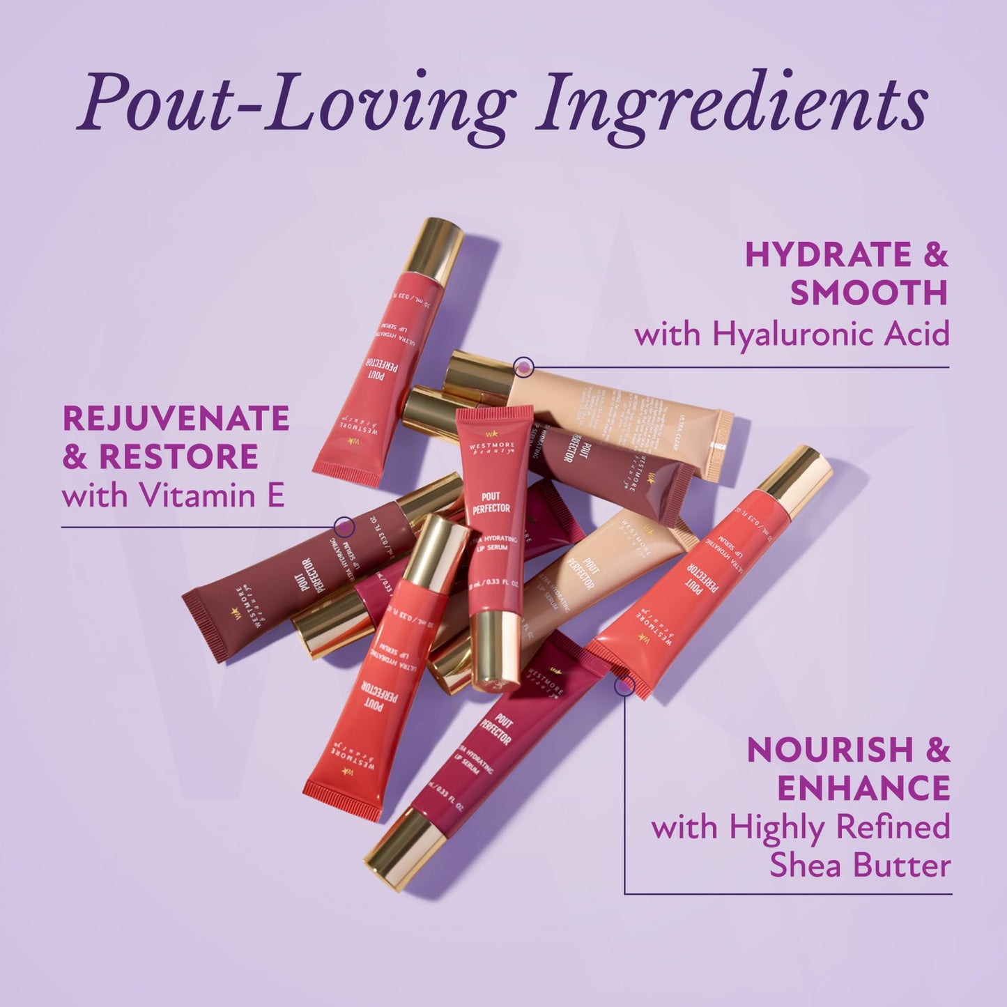 Westmore Beauty Pout Perfector Lip Gloss – Intensely Hydrating Sheer-Tinted Balm with Hyaluronic Acid & Vitamin E – Plumps & Nourishes Dry, Cracked Lips for a High Shine Finish – Soft Rose, .33 oz