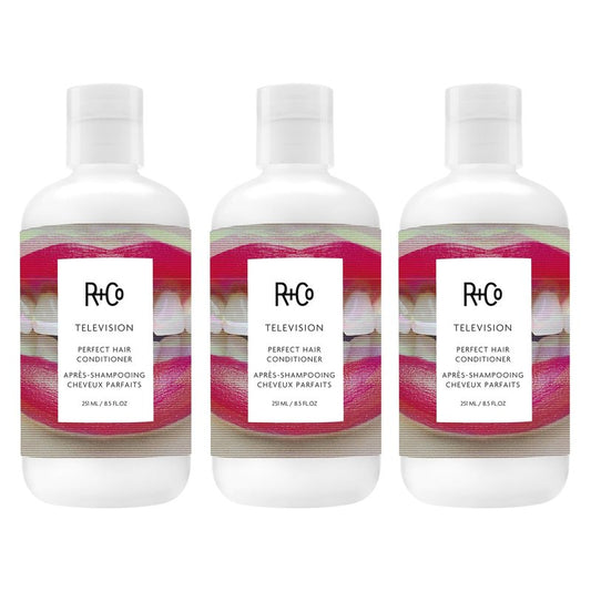 R+Co TELEVISION Perfect Hair Conditioner – 3 Pack, Hydrating & Smoothing Hair Conditioner, Adds Shine & Softness, All Hair Types
