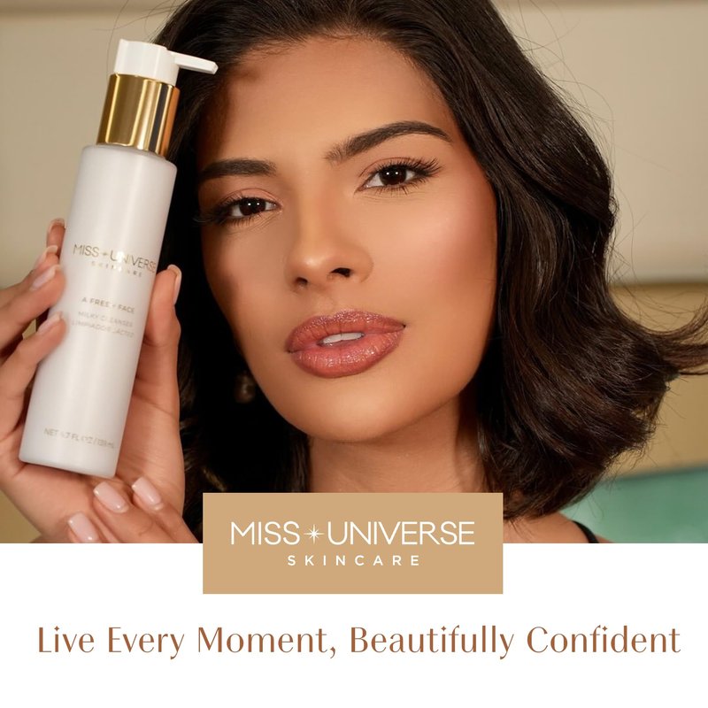Miss Universe Skincare A Fresh Face Cleanser 4.7 fl oz, Foaming Face Wash for Women and Men, Facial Skin Care Product with Lactic and Hyaluronic Acids, Hydrating Facial Cleanser and Makeup Remover