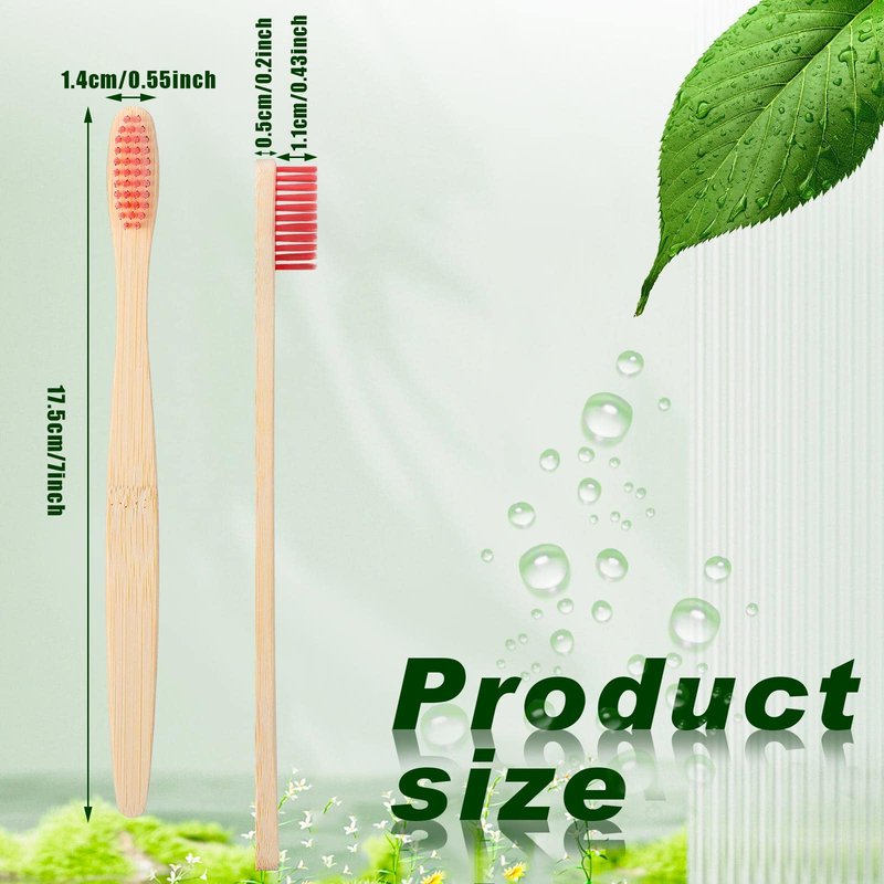 Sieral 120 Pcs Bamboo Toothbrushes Bulk, Soft Bristle Bamboo Toothbrush, Individually Wrapped for Adults Travel Family Hotel Party, 7 Inch 12 Color